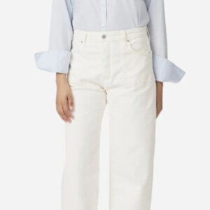 Paige Alexis Covered Button Fly Pants in Tonal Ecru